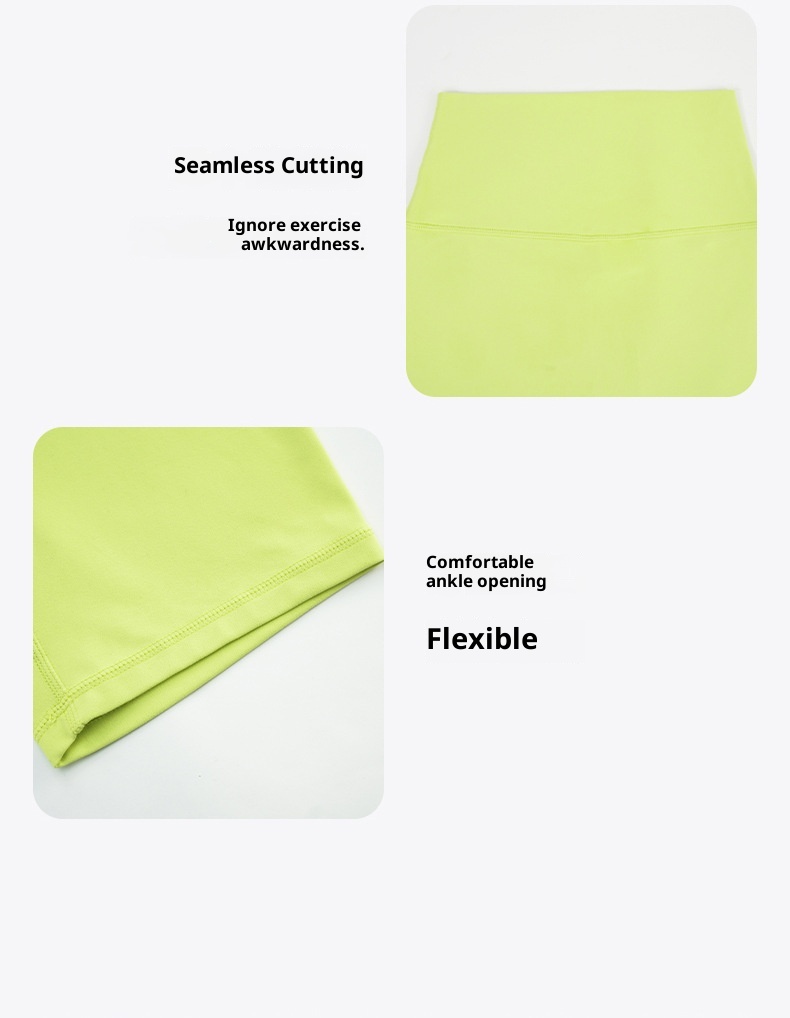 Skin-Friendly Barely-There Feel Size-Free Four-Quarter Shorts High Waist Seamless Fitness Sports Tight Outdoor Training_voghion.com
