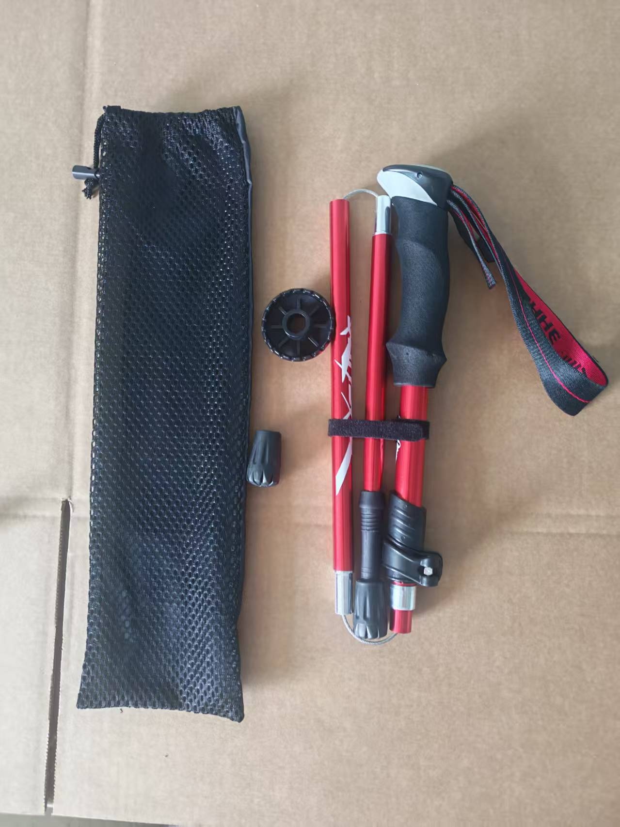 001 Bastone telescopico pieghevole leggero multifunzionale per arrampicata, escursionismo, camminata, antiscivolo_voghion.com