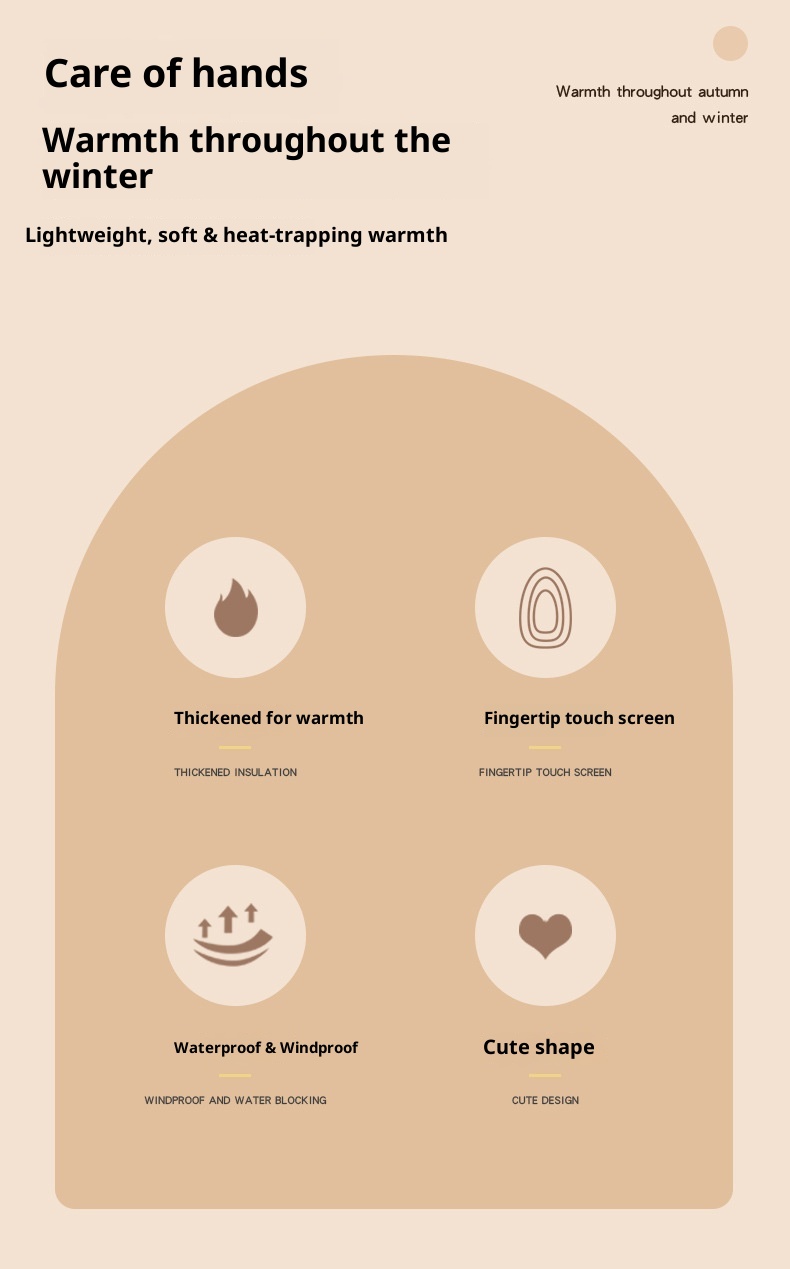 001 Ski Warme, wasserabweisende Handschuhe für Studentinnen mit niedlichen Bärenohren, Touchscreen-Funktion, Winter-Radfahren, kältebeständig, verdickt, Outdoor-Handschuhe_voghion.com