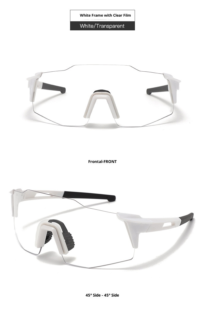 Gafas de sol vintage sin montura, con borde blanco, ideales para deportes al aire libre, ciclismo, esquí, montañismo y esquí. Resistentes al viento y a la arena. Para rostros redondos._voghion.com