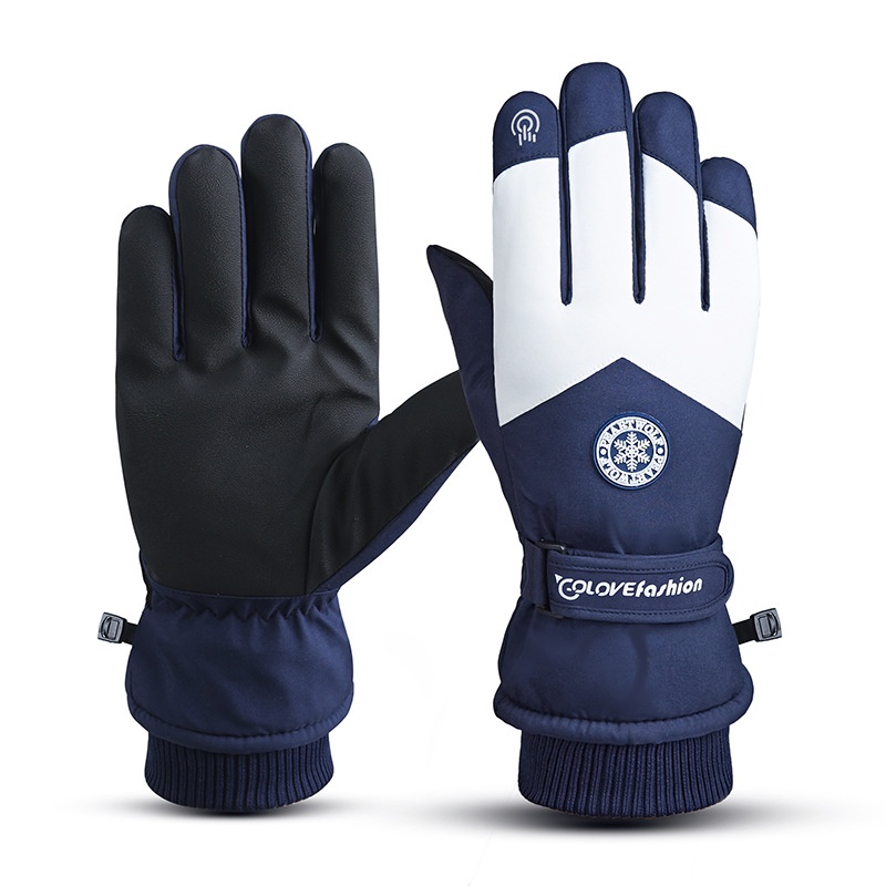 ActiveGo Fleece-Lined Thickened Winter Ski Outdoor Cycling Warm Touchscreen Non-Slip Unisex Lamb Wool Gloves_voghion.com
