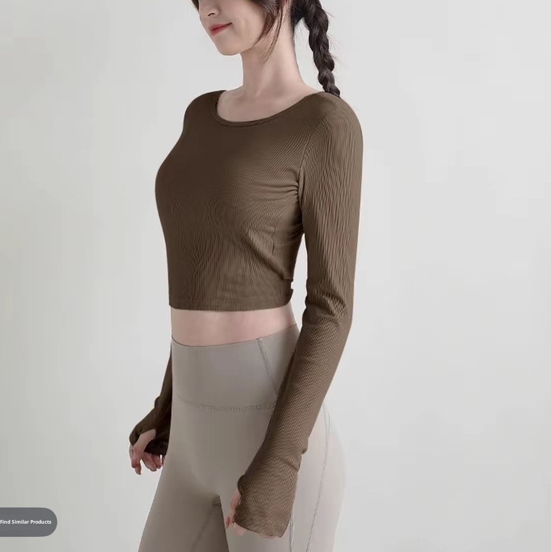 001 Maglia a maniche lunghe autunnale più venduta, imbottitura fissa sul petto, incrocio sulla schiena, abbigliamento sportivo e fitness ad alta elasticità_voghion.com