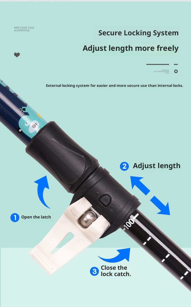 001 Robinson Children's Hiking Carbon Fiber Ultra-light Short External Lock Portable Youth Boys And Girls Walking Stick_voghion.com