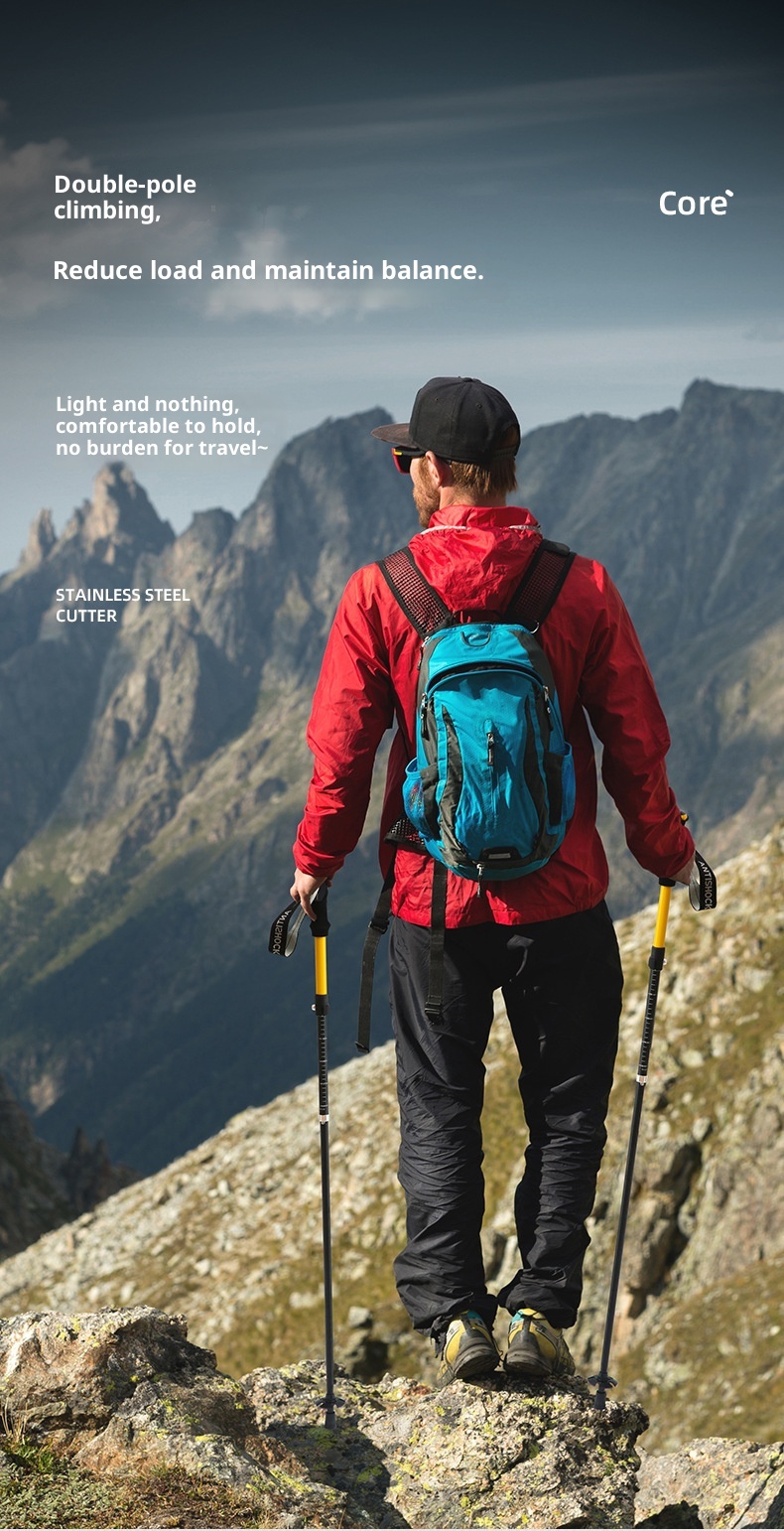 001 Bastoncini da trekking professionali da arrampicata pieghevoli per esterni in fibra di carbonio ultraleggeri telescopici per escursionismo antiscivolo_voghion.com