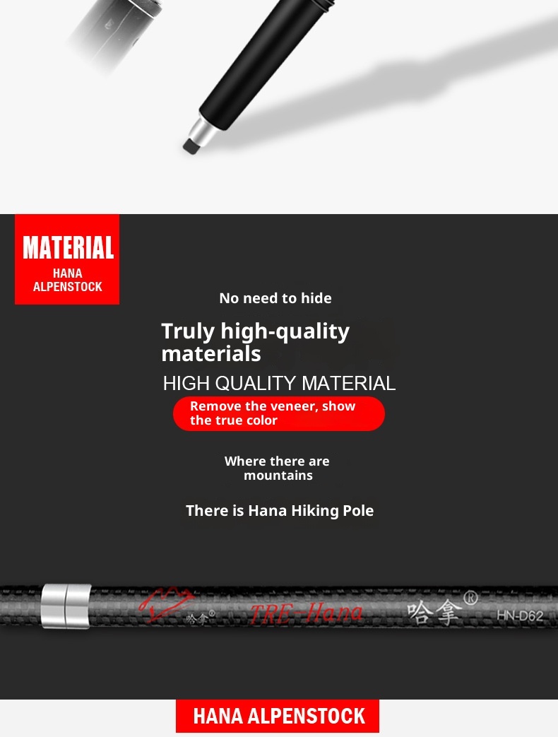 001 Fiber Teleskop-Falt-Trekkingstock für Damen und Herren, rutschfest, Wanderstock aus Carbonlegierung mit Stoßdämpfung_voghion.com