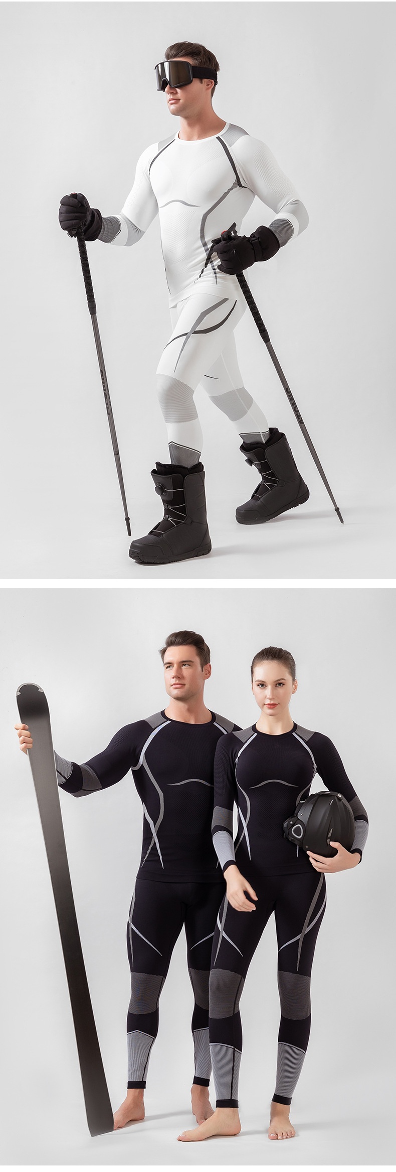 001 Outdoor Special Abbigliamento da sci a compressione ad asciugatura rapida per uomo e donna, autunno inverno, attillato, termico traspirante_voghion.com
