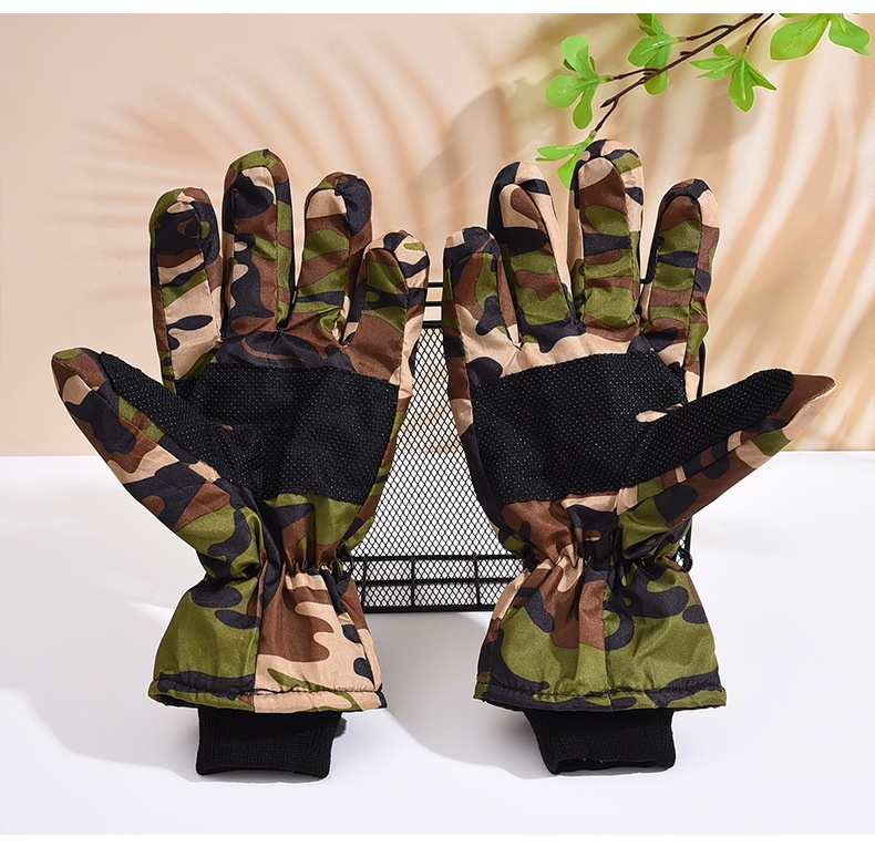 ActiveGo Camouflage Skihandschoenen voor mannen en vrouwen, warme winterse fleecevoering, verdikt, geschikt voor buitensporten, fietsen en motorrijden_voghion.com