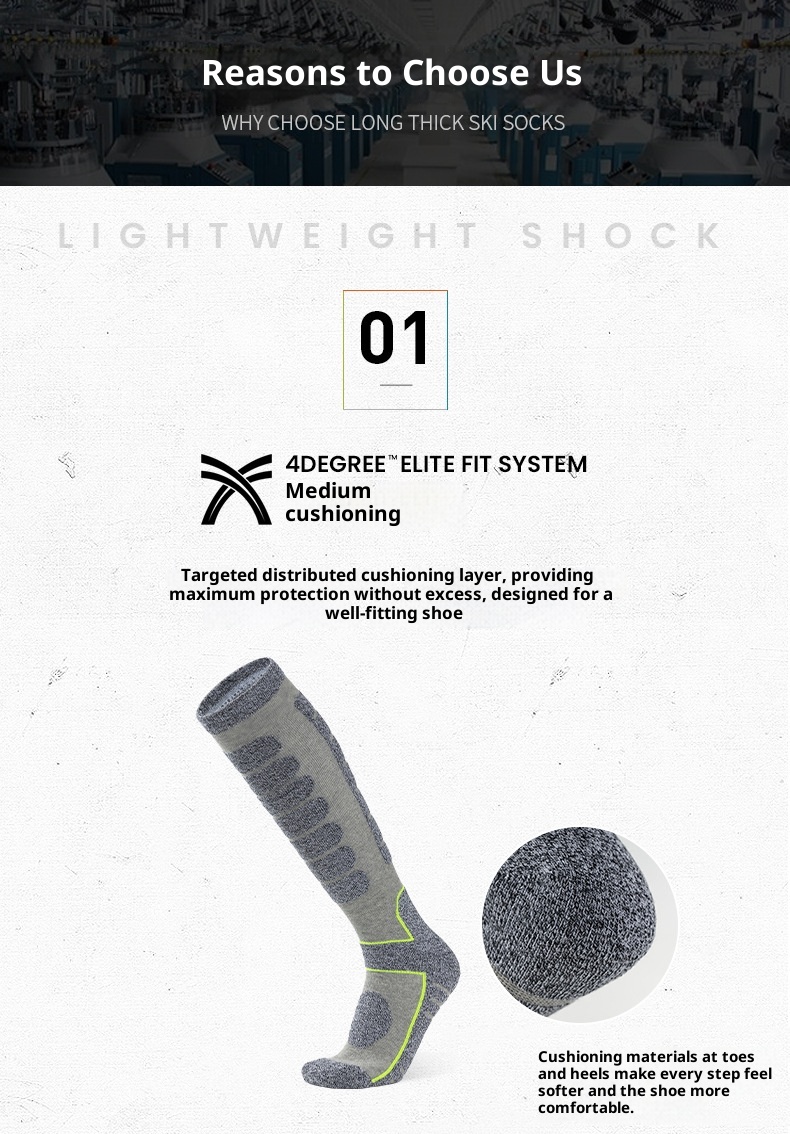 ActiveGo ActiveGo 2023 Nuovo Inverno Lungo Tubo Sci Alpinismo Escursionismo Uomo E Donna Spessore Alzato Asciugamano Fondo Sopra Il Ginocchio Calzini Da Neve_voghion.com