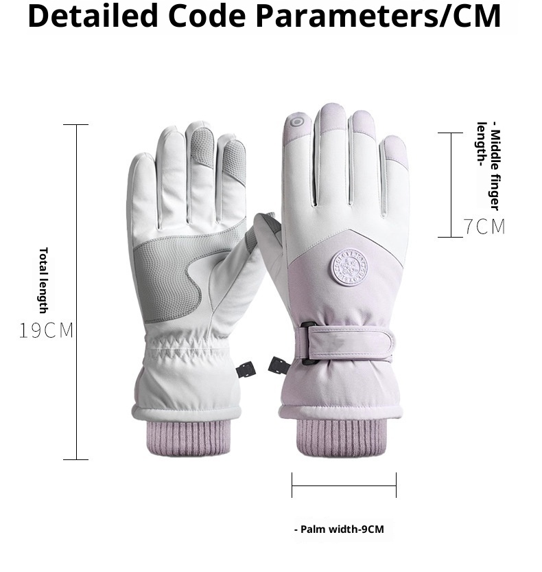 001 Winter Ski Warm Fleece Lined Thickened Waterproof Windproof Touchscreen Curved Finger Outdoor Cycling Riding Gloves_voghion.com