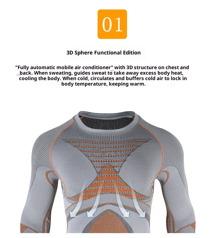 001 Malla térmica de compresión deportiva funcional profesional sin costuras para hombre y mujer, ideal para esquí al aire libre._voghion.com