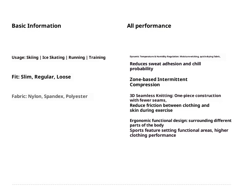 001 Intimo da sci funzionale a compressione ad asciugatura rapida per donna, strato di base termico traspirante per sport all'aria aperta e alpinismo_voghion.com