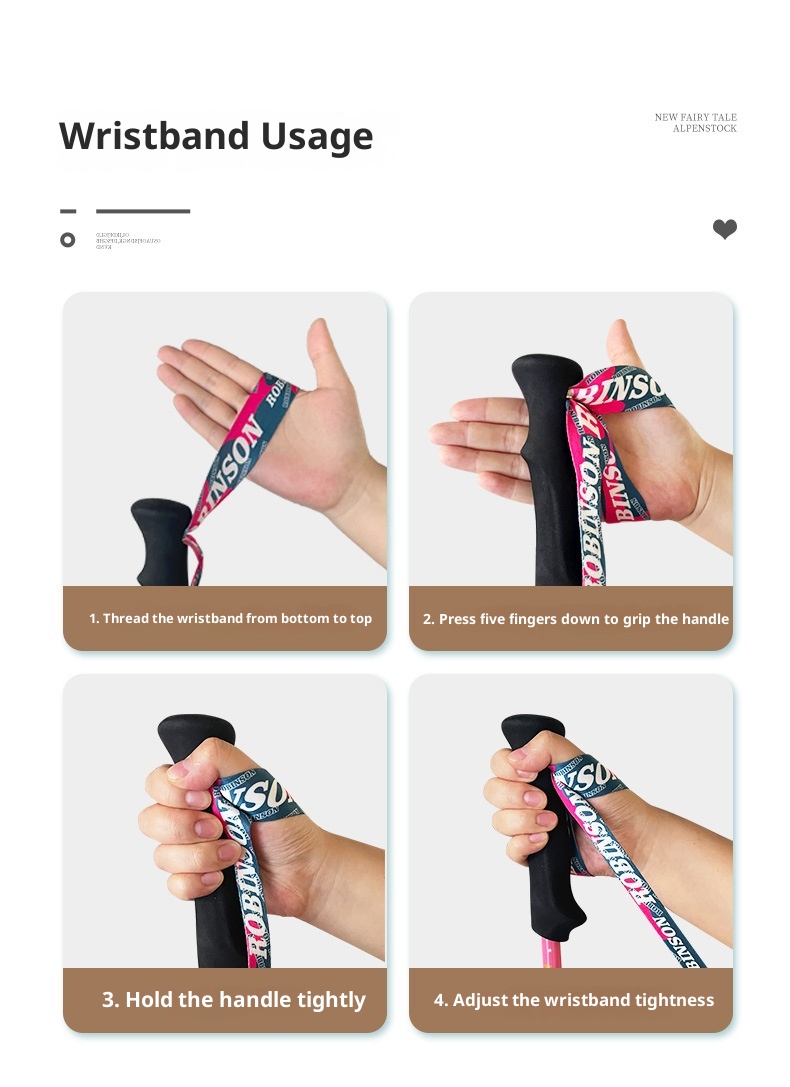 001 Robinson Children's Hiking Carbon Fiber Ultra-light Short External Lock Portable Youth Boys And Girls Walking Stick_voghion.com