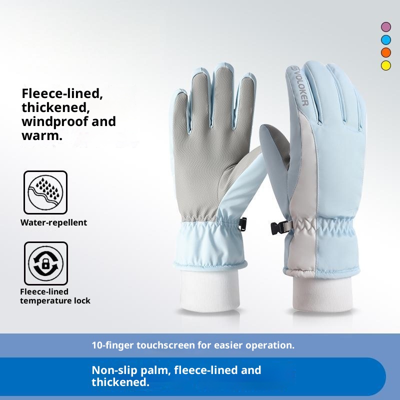 001 Winter-Skihandschuhe für Erwachsene, winddicht, wasserdicht, fleecegefüttert, dick, professionell, warm für Outdoor-Aktivitäten_voghion.com