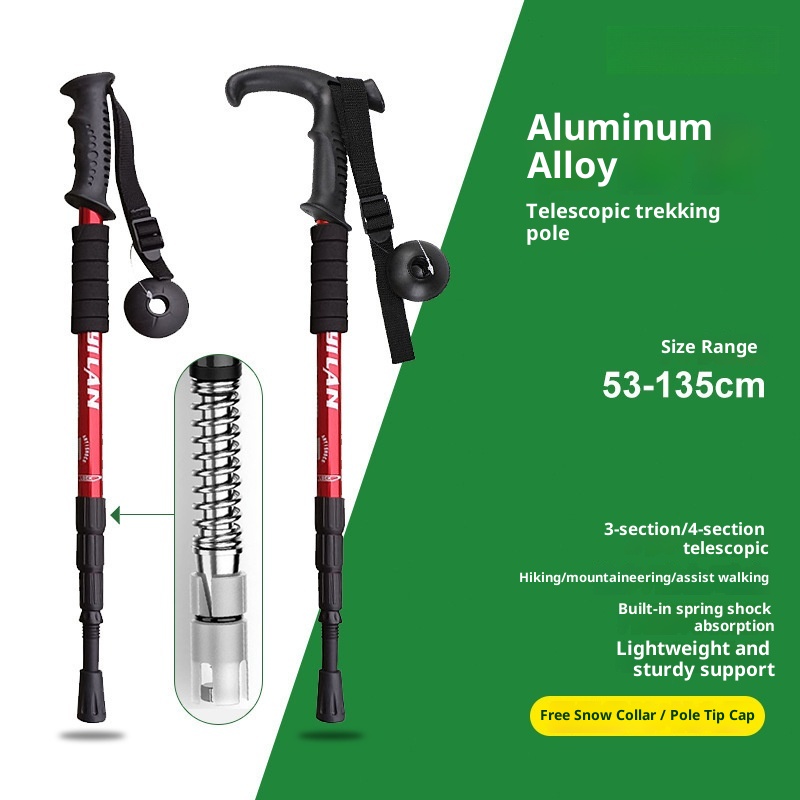 001 Professional Outdoor Trekking Poles Telescopic Folding Multi-Functional Self-Defense For Men And Women Children's_voghion.com