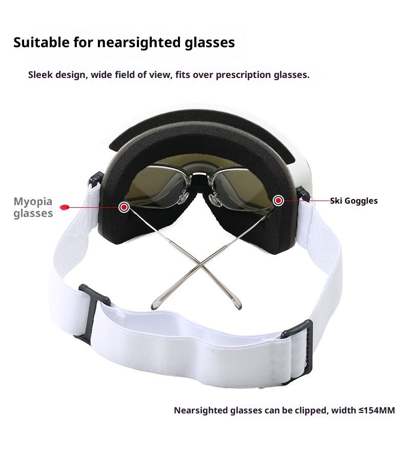 Gafas de esquí de doble capa antivaho, superficie de columna colorida y amplia visión, resistentes al viento, para invierno, para miopía y montañismo._voghion.com