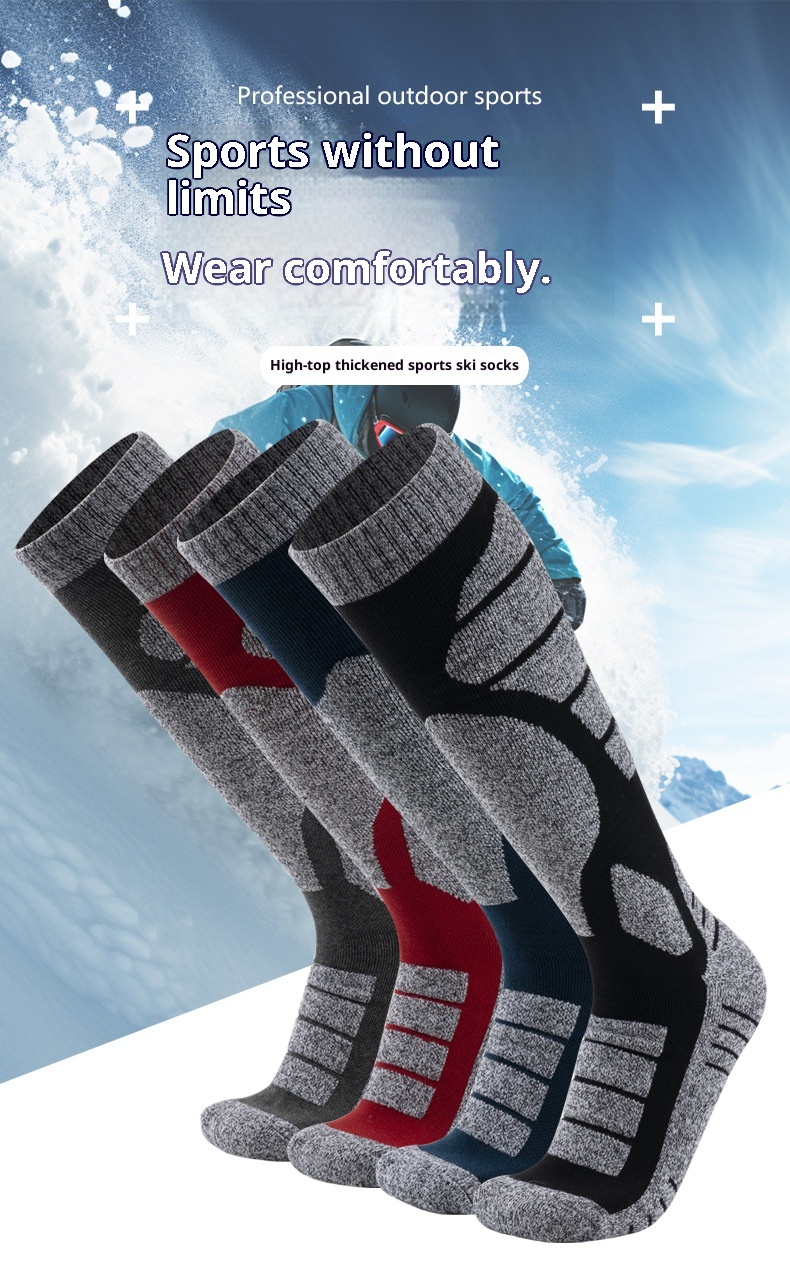 ActiveGo ActiveGo Ski Men And Women Long Tube Warm Thickened Towel Bottom Sports Snow Mountaineering Performance Socks_voghion.com