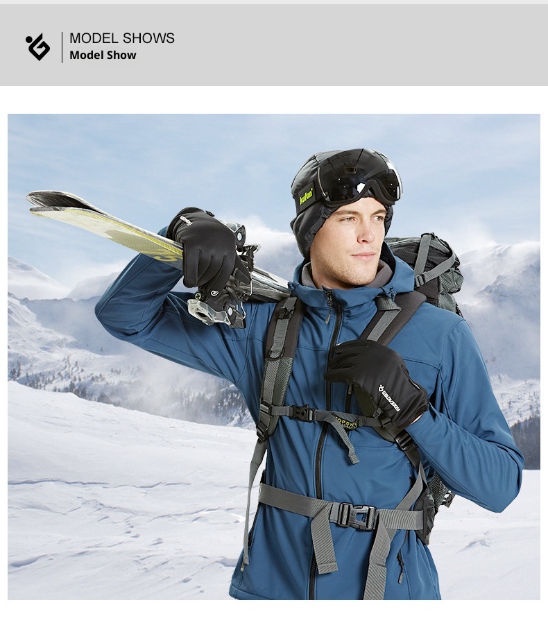 ActiveGo Leiqi Winter Cycling Outdoor Sports Mountaineering Waterproof Windproof Warm Thickened Cotton-Padded Unisex Ski Gloves_voghion.com