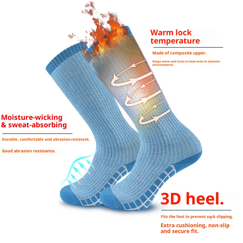 ActiveGo ActiveGo High Tube Women's Sports Mountaineering Calf Thickened Fleece Warm Windproof Cold-Proof Ski Socks_voghion.com