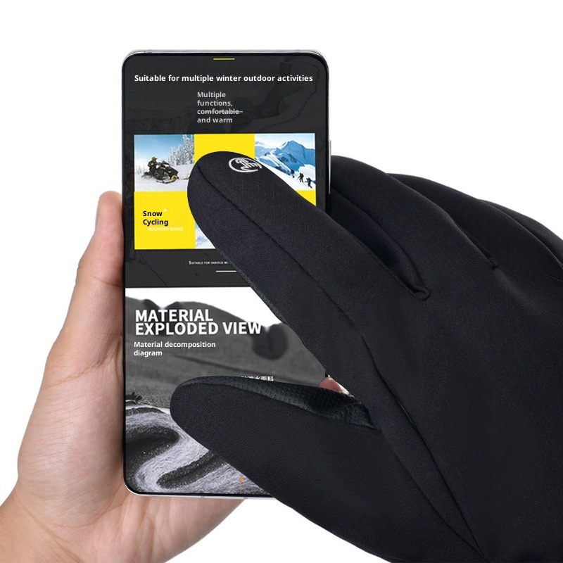 001 3M Baumwoll-Skihandschuhe für Outdoor-Aktivitäten im Herbst und Winter: Winddicht, wasserdicht, warm, mit Touchscreen-Funktion und Fleece-Futter, geeignet für Fahrräder und E-Bikes._voghion.com
