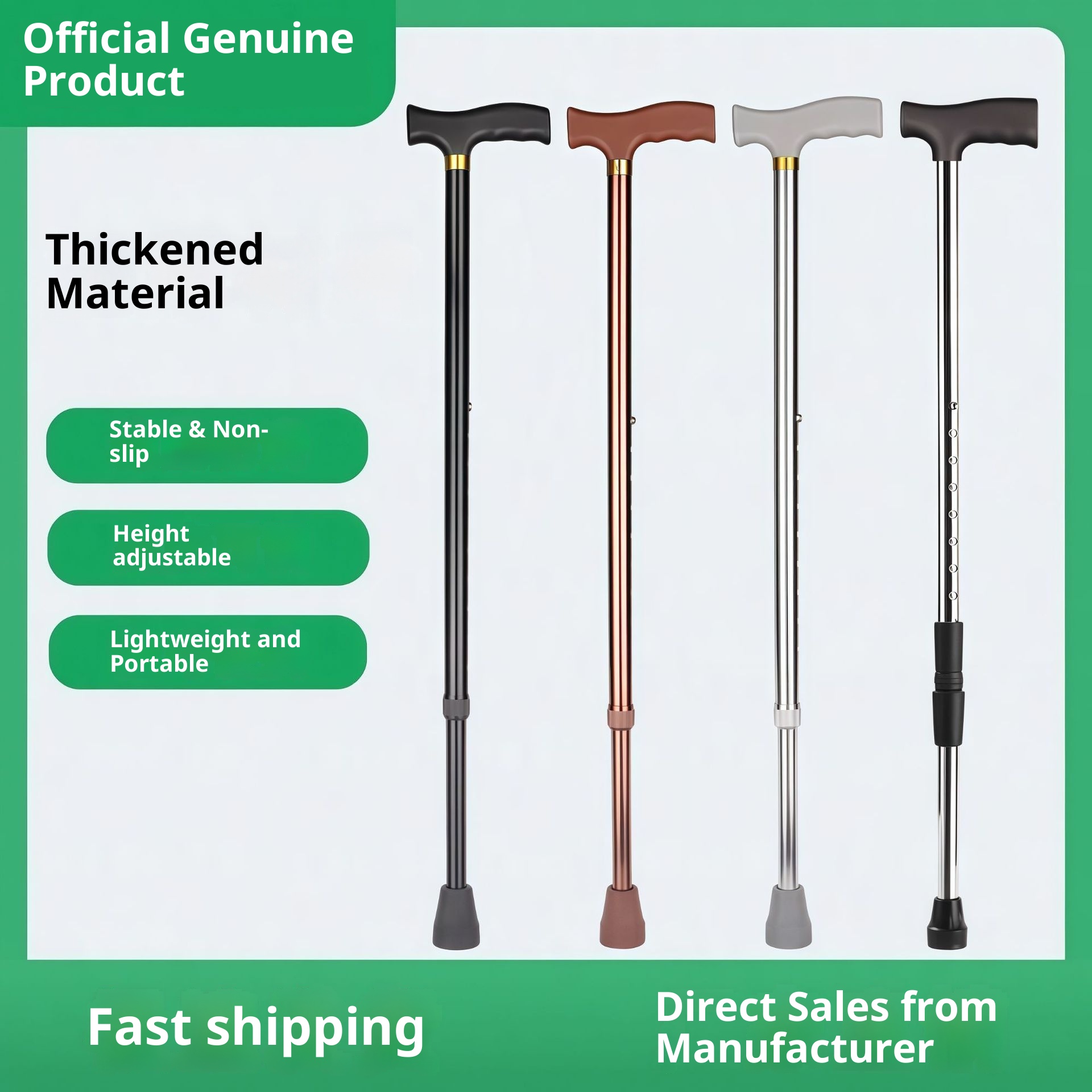 001 Bastone da passeggio telescopico regolabile in lega di alluminio in acciaio inossidabile antiscivolo per anziani_voghion.com