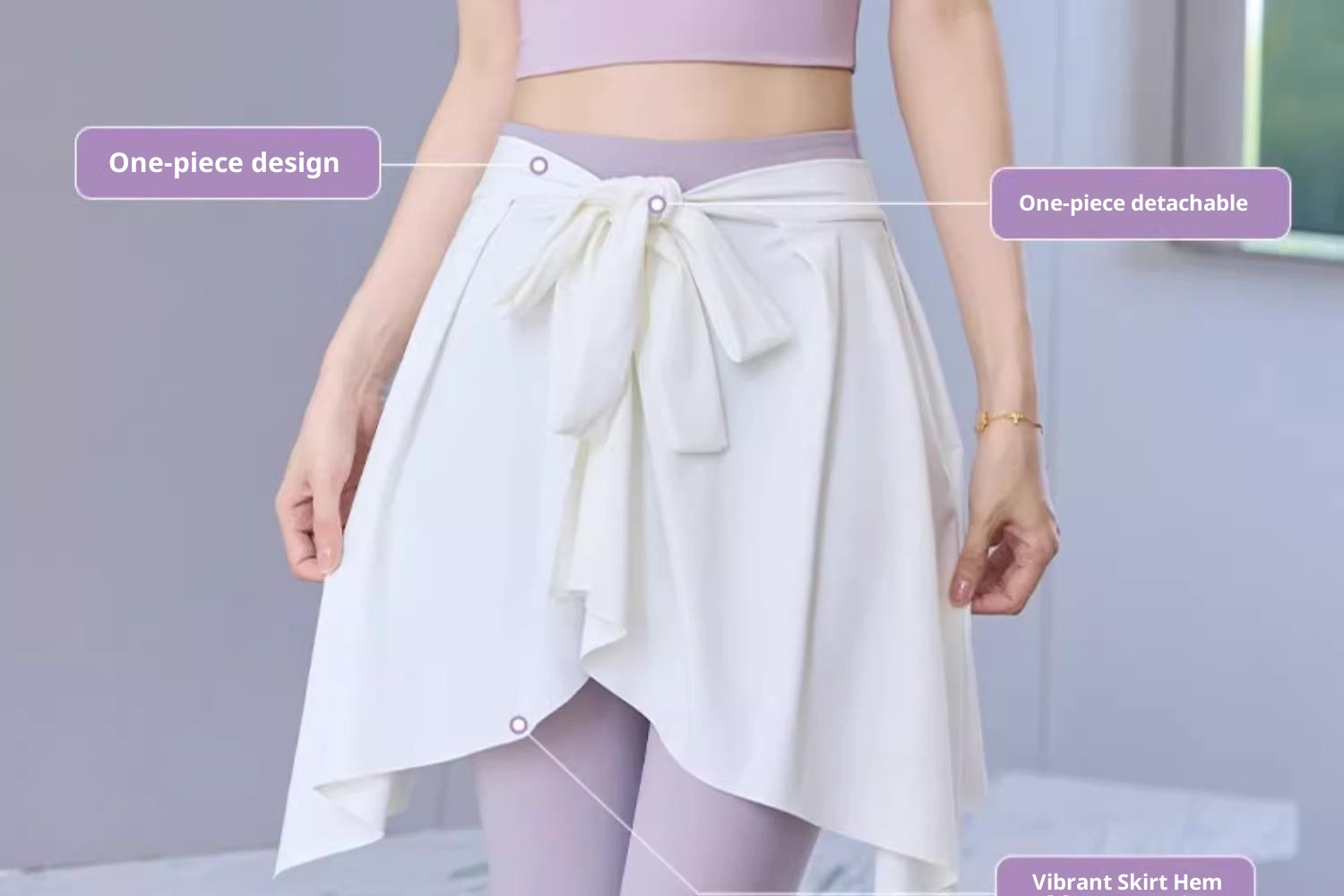 001 No More Embarrassment In Yoga Pants Covering Spring And Autumn One-Piece Detachable Short Skirt Sports Fitness_voghion.com