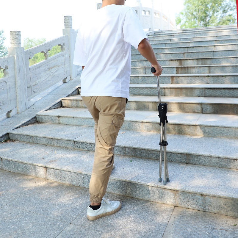 001 Travel Mobility Aid For Elderly, Folding Portable Cane Stool, Non-Slip Lightweight Hiking Stick, Multi-Functional_voghion.com