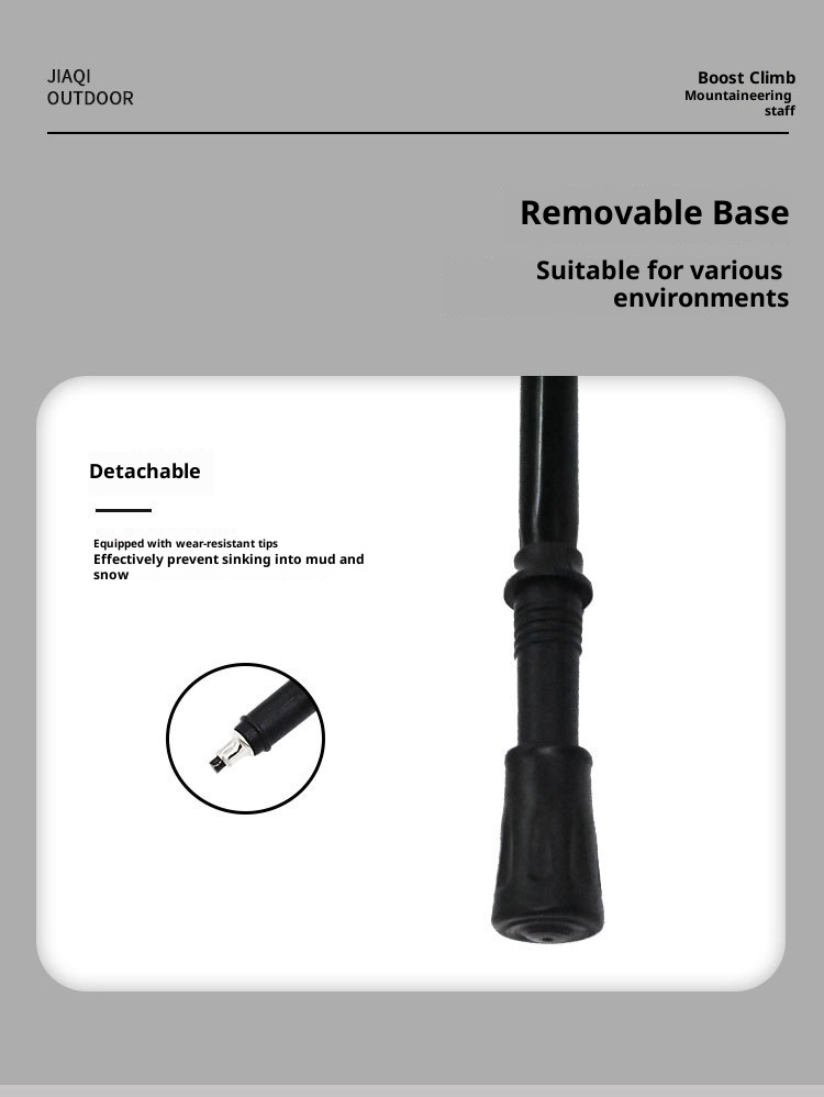 001 Bastone da trekking pieghevole in lega di alluminio leggero telescopico per esterni, antiscivolo_voghion.com