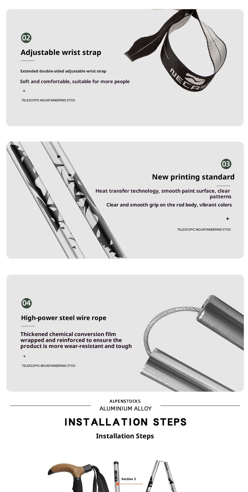 001 Manico curvo ultra corto in lega di alluminio a forma di T per esterni, pieghevole, fuoristrada, arrampicata, escursionismo, multifunzionale, camminata_voghion.com