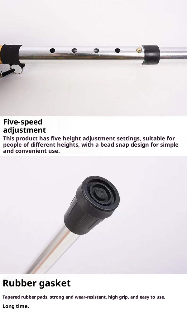 001 Bastone da passeggio per anziani, telescopico, pieghevole, portatile, da arrampicata, da trekking, antiscivolo, in lega di alluminio, con manico curvo_voghion.com