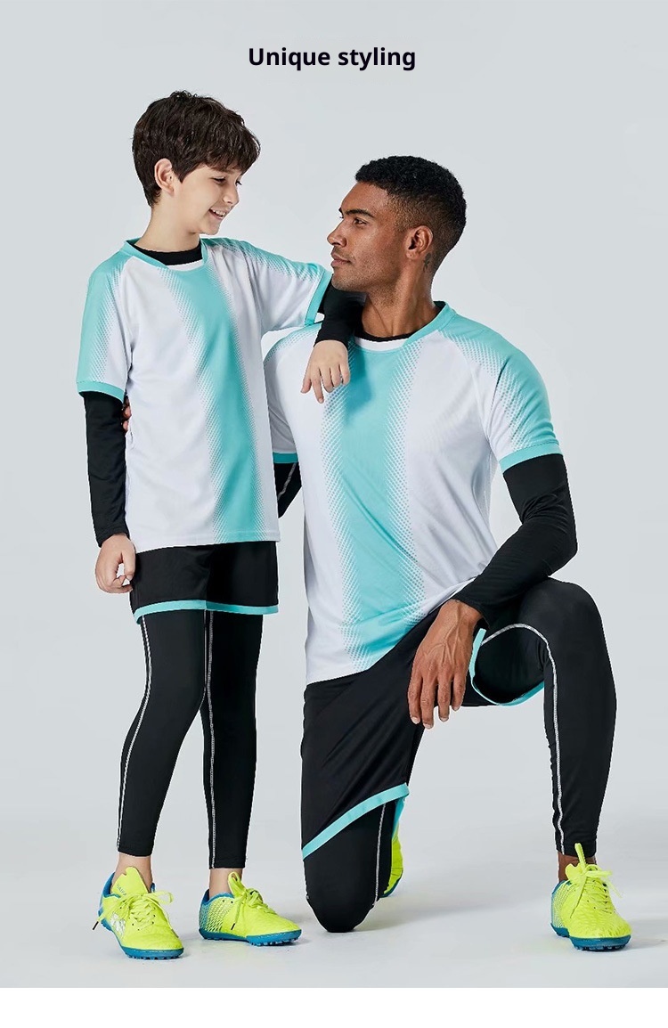 001 Children's Compression Training Suit Set Boys Basketball Soccer Sports Fitness Warm Base Layer Student Autumn Winter_voghion.com