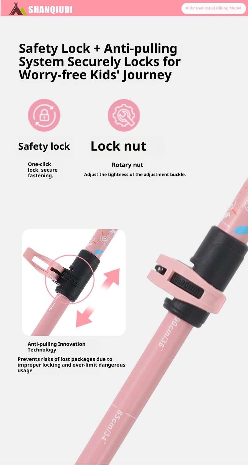 001 Bastone da passeggio ultraleggero pieghevole per bambini da 32 cm, per arrampicata e trekking_voghion.com