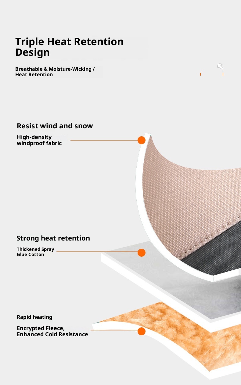 001 Women's Ski Gloves Winter Cycling Thickened Fleece Snow Play Cotton Warm Cold-Proof Electric Motorcycle Men's_voghion.com