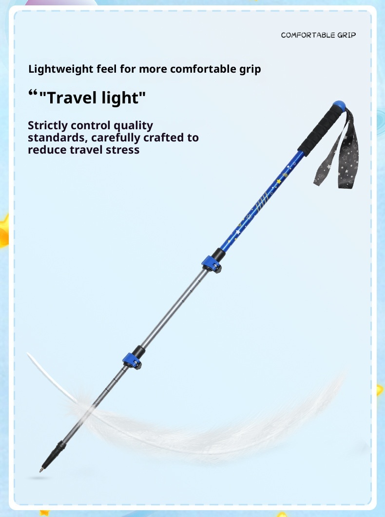 001 Bastón de trekking infantil ultraligero LACAL para exteriores, senderismo, escalada y viajes. Bastón telescópico especial._voghion.com