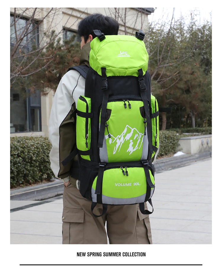 Sac à dos de randonnée extérieur pour hommes et femmes, grande capacité, léger, à double bandoulière, imperméable, 90 L_voghion.com