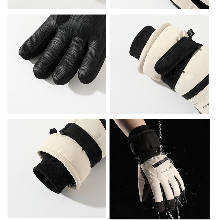 001 Women's Winter Ski Gloves, Warm, Touchscreen, Cold-Proof, Snow Play, Water-Resistant, Thickened, Fleece-Lined, Cycling,_voghion.com