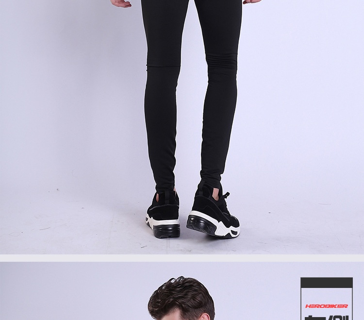 001 HEROBIKER Underwear Set Motorcycle Skiing Tight Long Johns Winter Men's Crew Neck Thermal Top_voghion.com