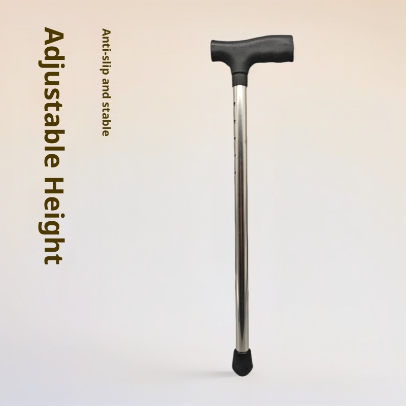 001 Bastone da passeggio telescopico antiscivolo regolabile per esterni in acciaio inossidabile per uso domestico per anziani disponibile all'ingrosso_voghion.com