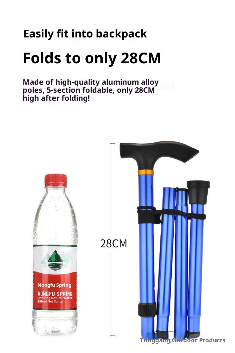 001 Bastoncini da trekking in fibra di carbonio, in lega di alluminio, pieghevoli, telescopici, leggeri, a quattro sezioni, per escursioni all'aperto, portatili, per anziani_voghion.com