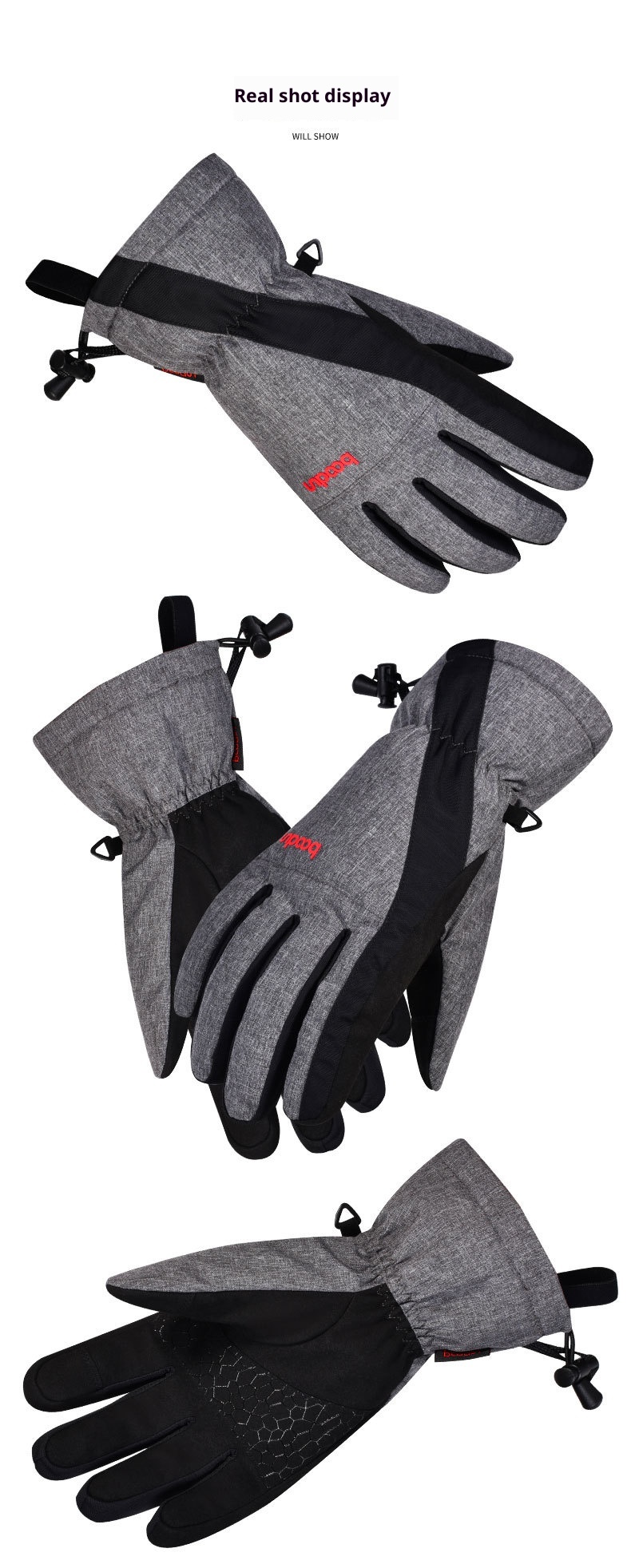 ActiveGo Burton Winter 1217 Outdoor Winddicht Waterdicht Touchscreen Color Block Warme Fiets Ski Handschoenen_voghion.com