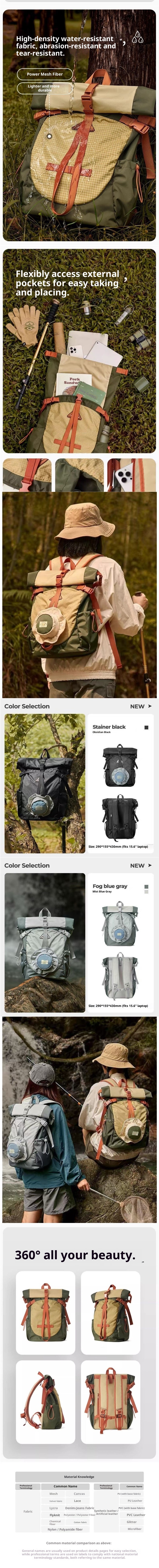 001 Mrace Wandel- en outdoorrugzak voor dames, lichtgewicht en waterdicht, grote capaciteit, voor kamperen, reizen en sporten._voghion.com