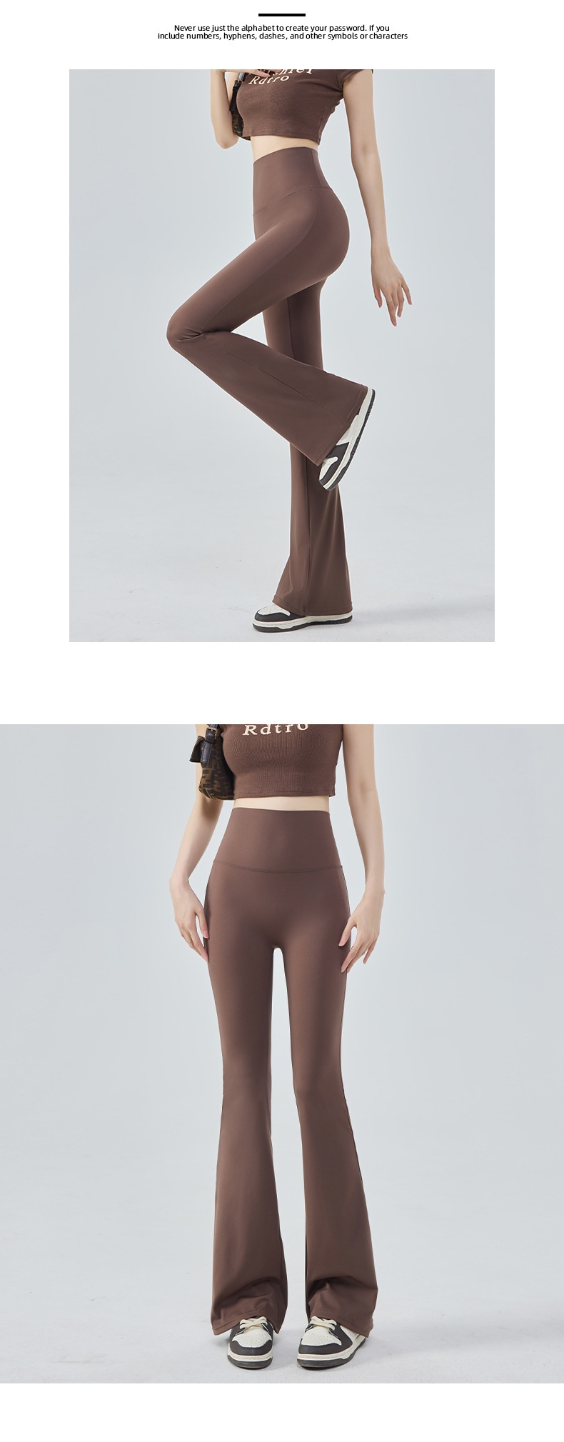 001 Yoga Flared Extended Women Tummy Control Hip Lift Slimming Bell Bottom Quk-Dry Casual Sports Dance Fitness Pants_voghion.com