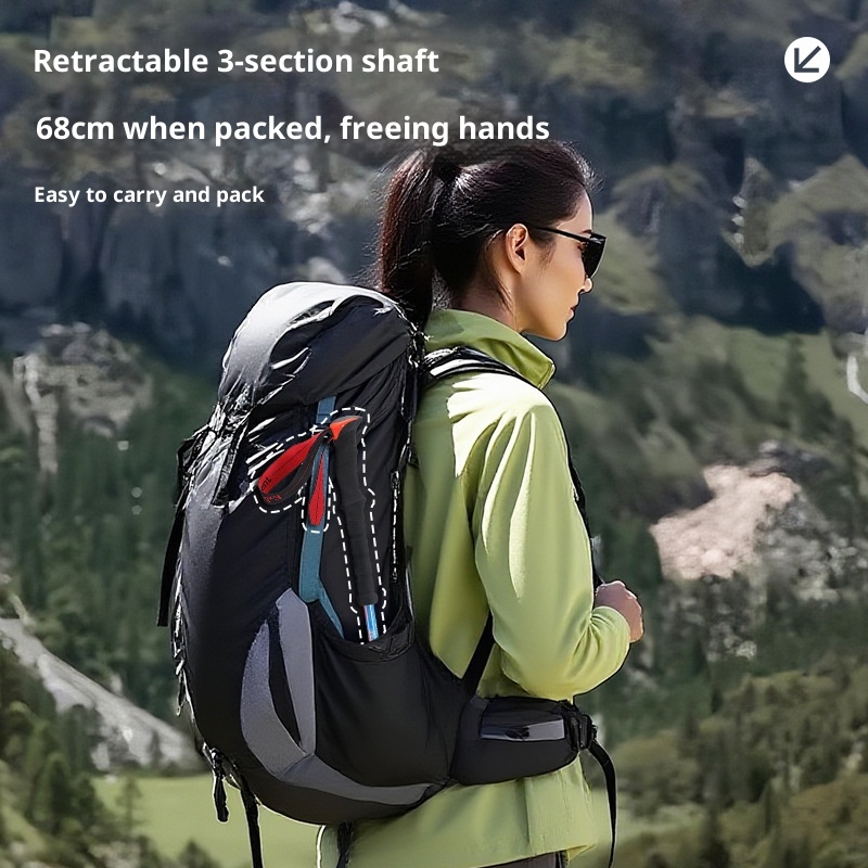 001 7075 Bastone da passeggio telescopico antiscivolo professionale ultraleggero in lega di alluminio per esterni_voghion.com