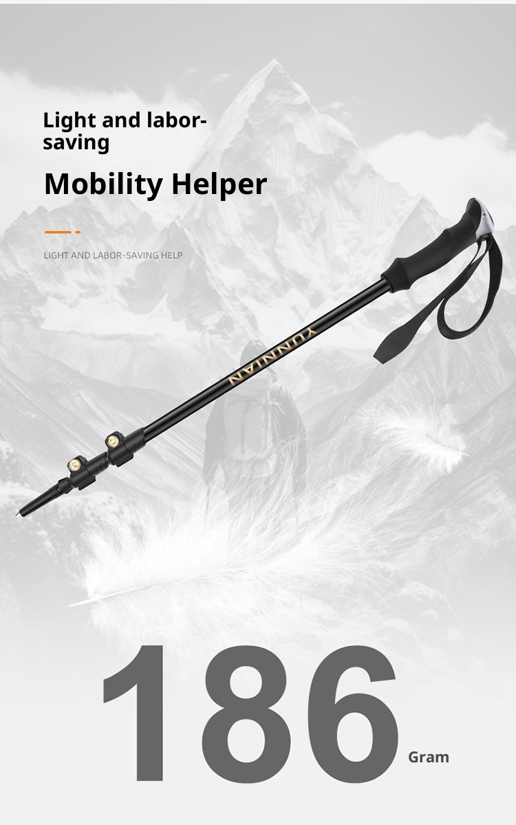 001 Direkt vom Hersteller: Ultraleichter, teleskopierbarer Trekkingstock aus Kohlefaser – ideal zum Wandern, Klettern und Trekking._voghion.com