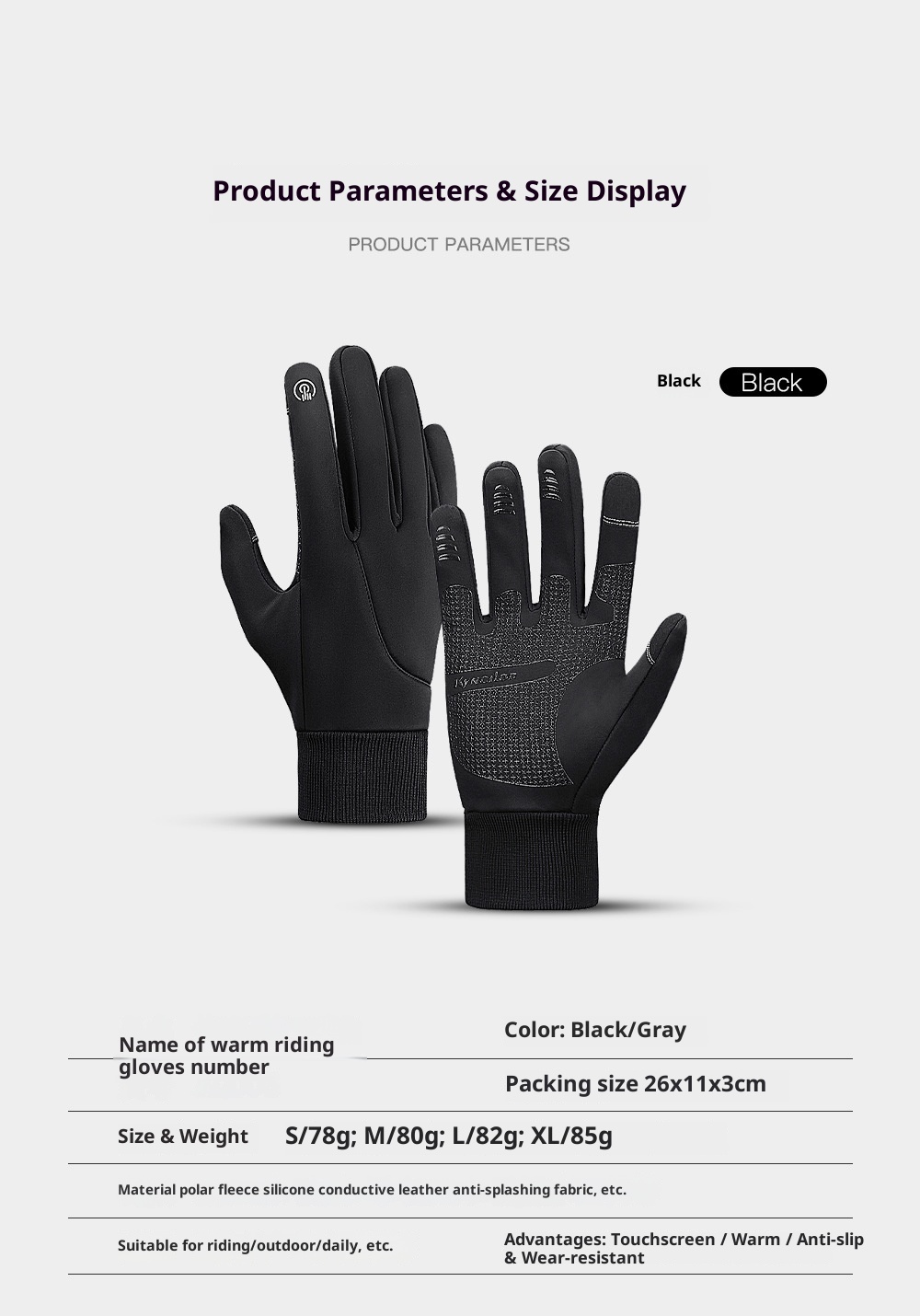 001 Outdoor Thermal Winter Sports Fece-Lined Skiing Women Touchscreen Windproof Non-Slip Heated Cycling Gloves Men_voghion.com