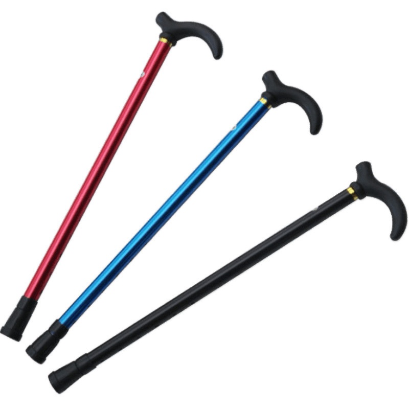 001 Anti-Slip Folding Trekking Pole Elderly 4-Section Walking Stick Telescopic Aluminum Alloy Cane Wholesale Hot Sale_voghion.com