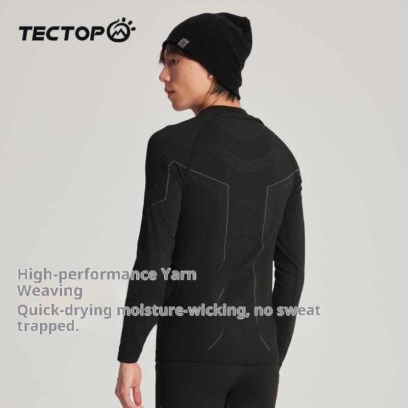 001 TANPO Outdoor Men's Thermal Underwear Set Skiing Sports Running Quick-Dry Layer Autumn Winter Base Shirt And Pants_voghion.com