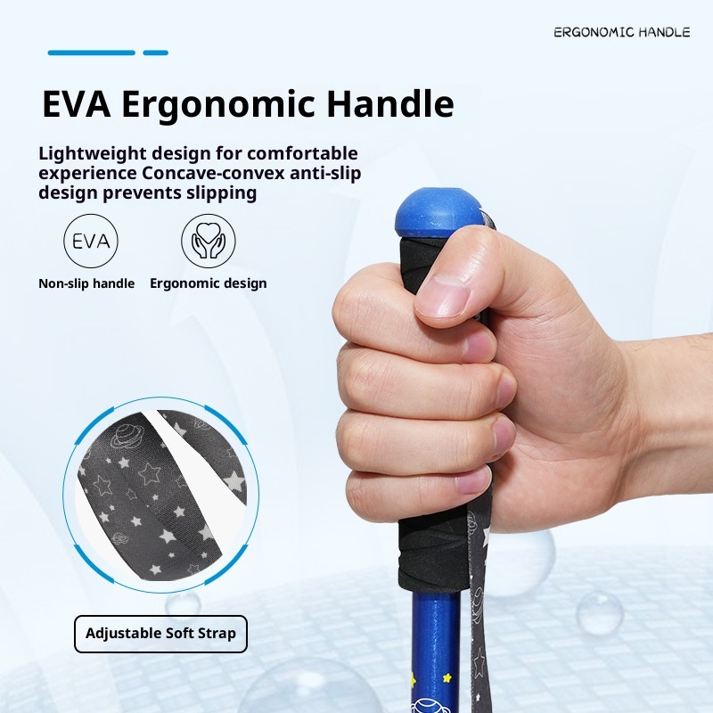 001 Bastón de trekking infantil ultraligero LACAL para exteriores, senderismo, escalada y viajes. Bastón telescópico especial._voghion.com