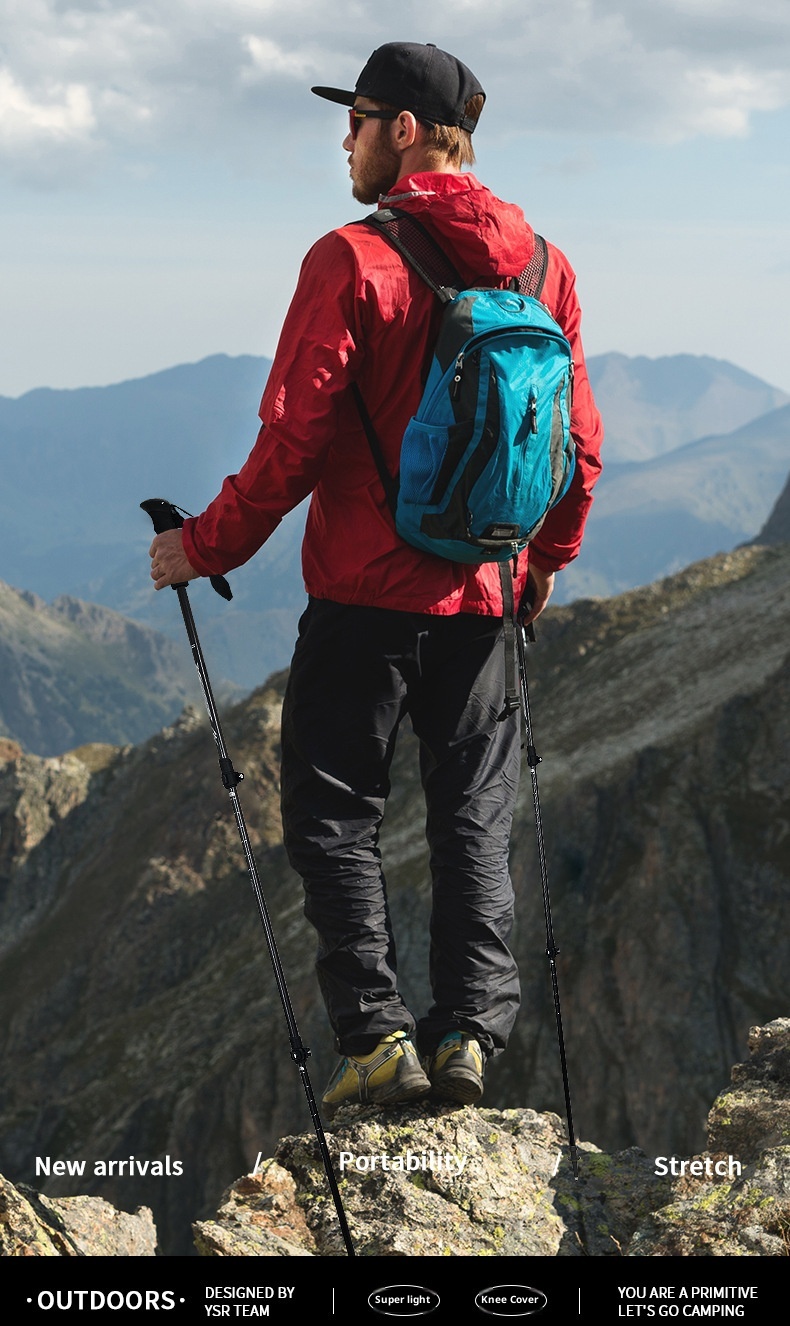 001 Faltbarer Wanderstock aus Carbon, ultraleicht, teleskopierbar, für professionelle Outdoor-Ausrüstung und Kletterausrüstung_voghion.com