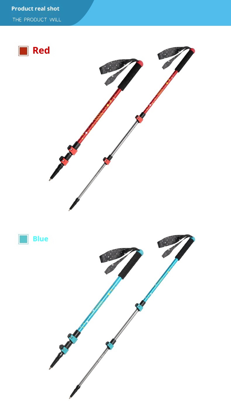 001 Bastón de trekking infantil ultraligero LACAL para exteriores, senderismo, escalada y viajes. Bastón telescópico especial._voghion.com
