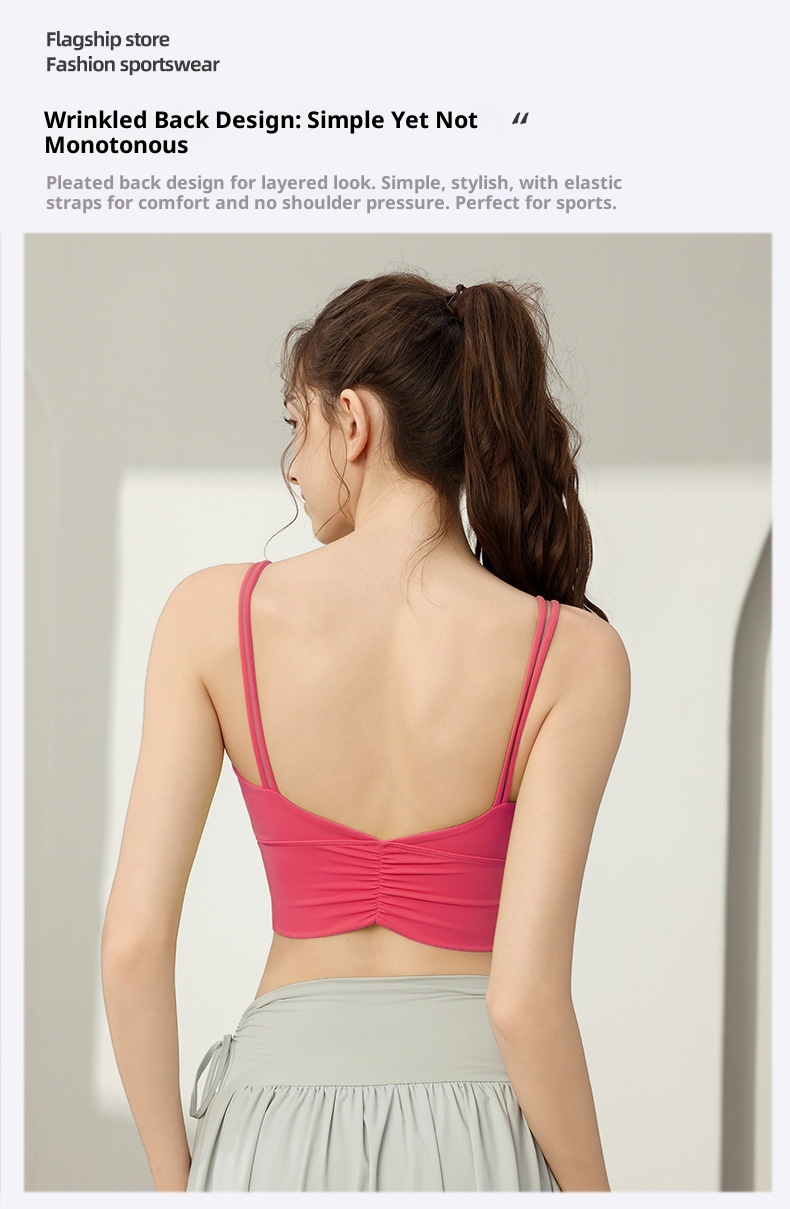 001 Sports For Women Summer High-Intensity Fitness Running Shockproof Vest Anti-Sagging Back Ruched Yoga Bra_voghion.com